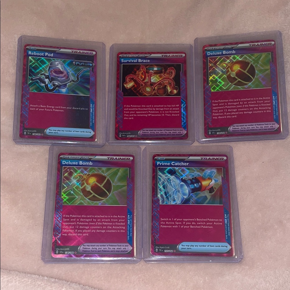 Pink Pokemon Trainer Card Lot of 5